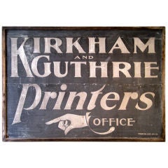Antique Monumental Printers Trade Sign circa 1900