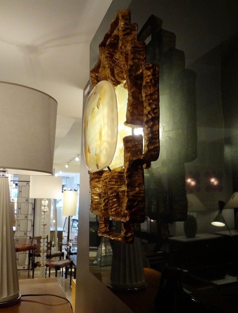 A Large Lit Wall Sculpture by Angelo Brotto In Excellent Condition For Sale In New York, NY