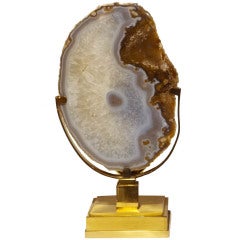 A Large Scaled Lit Mounted Agate Specimen by Willy Daro