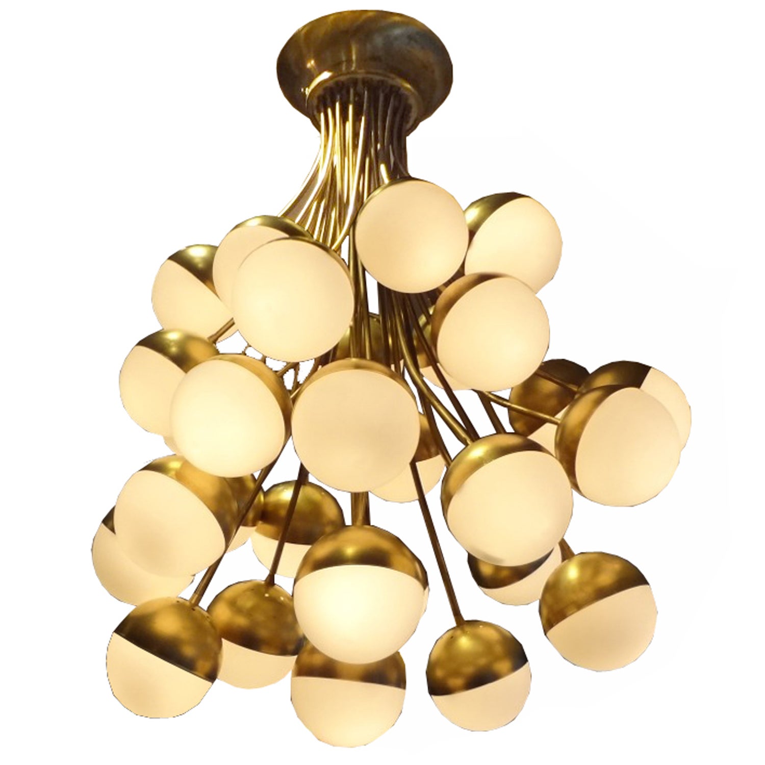 A Rare, Grand Scaled Thirty Light Mid Century Chandelier by Stilnovo For Sale