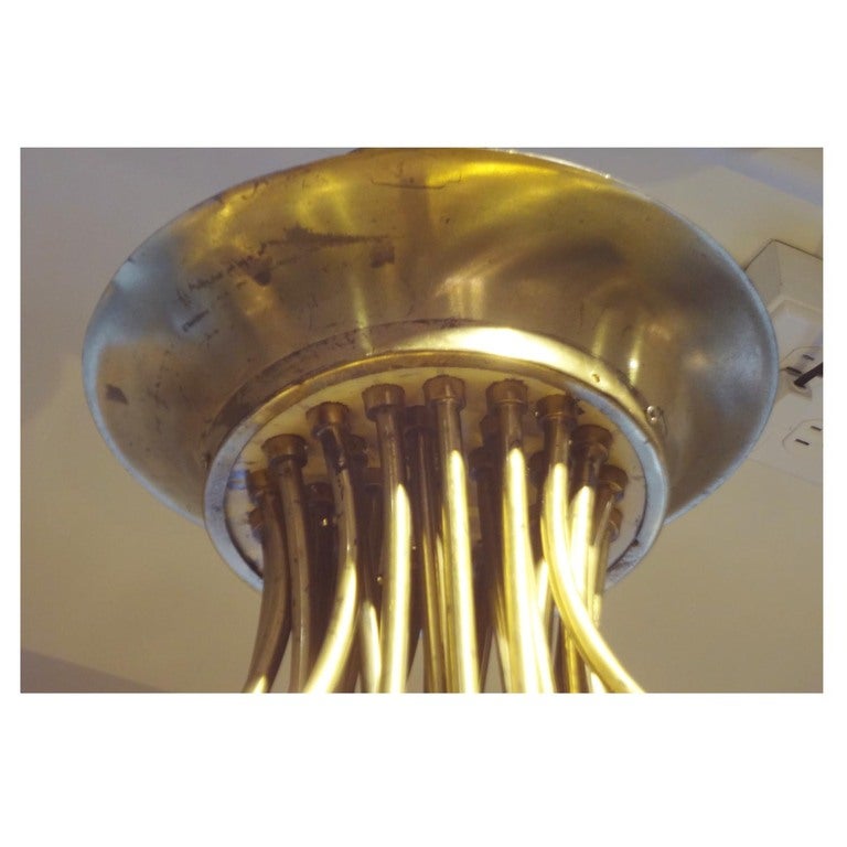 A Rare, Grand Scaled Thirty Light Mid Century Chandelier by Stilnovo In Excellent Condition For Sale In New York, NY