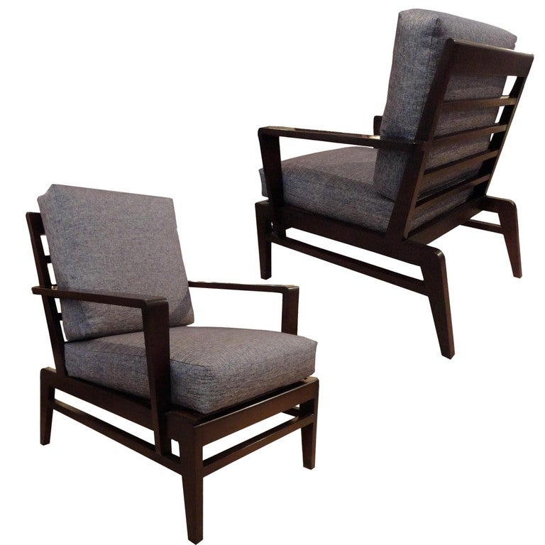 A Pair of Club Chairs by Rene Gabriel For Sale 1