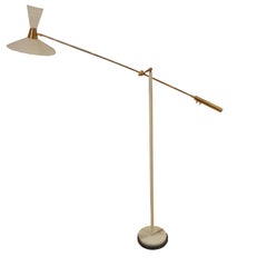 A Modernist Brass And Lacquered Metal Floor Lamp In The Style Of Arredoluce