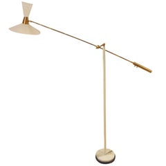 A Modernist Brass And Lacquered Metal Floor Lamp In The Style Of Arredoluce