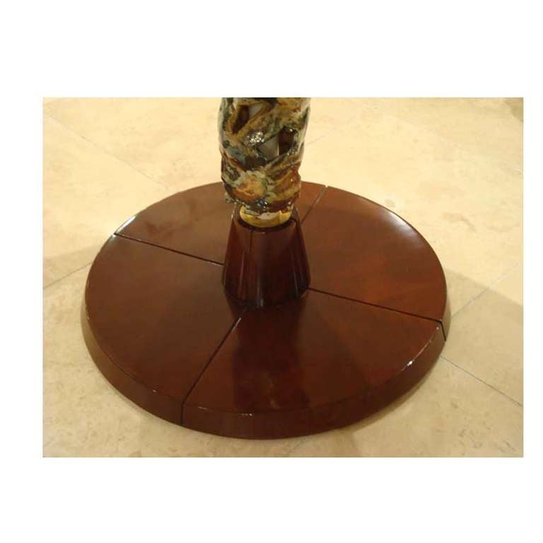 Mid-20th Century A Center Table In Mahogany With Ceramic Work By Pietro Melandri For Sale
