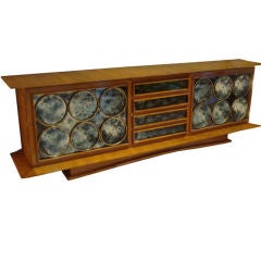 A Rare Sideboard in Lemonwood and Mirror by Jean Royere