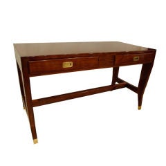 A Two Drawer Desk in Walnut by Gio Ponti