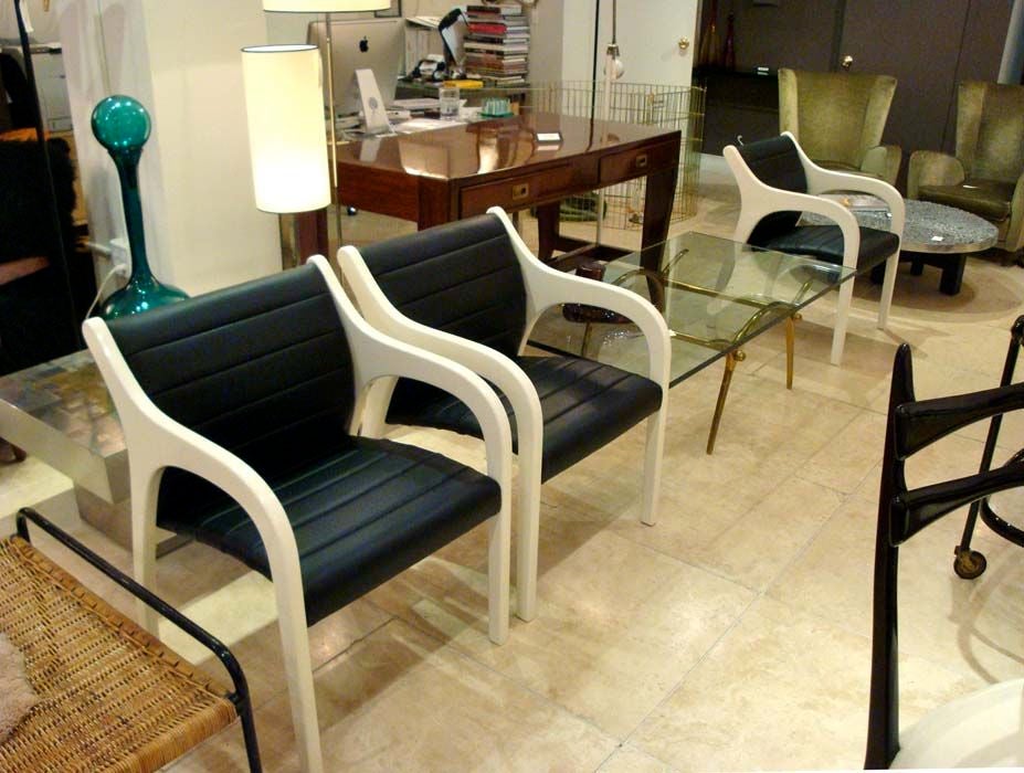 Mid-20th Century Set of Four Modernist Armchairs by Claudio Salocchi