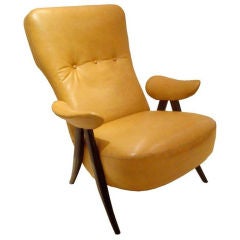 A Single Lounge Chair in Leather by Theo Ruth