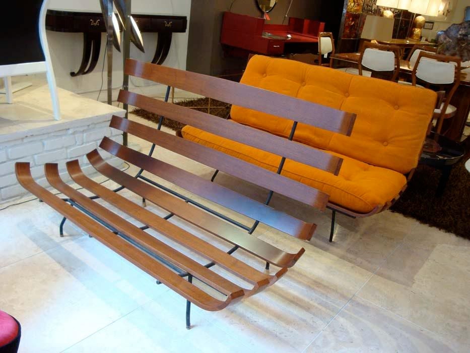 Steel A Rare Pair of Settees by Carlo Hauner and Martin Eisler For Sale