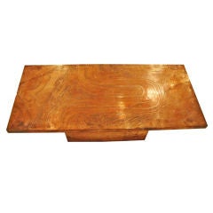 A Cocktail Table in Etched Polished Copper by Christian Hecksche