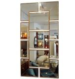 Vintage A Large Scaled Multi Paned Wall Mirror