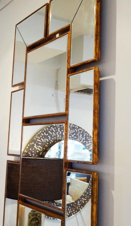 French A Large Scaled Multi Paned Wall Mirror