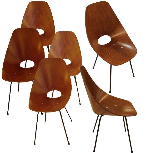 A Set of  Six Dining Chairs by Vittorio Nobili model Medea