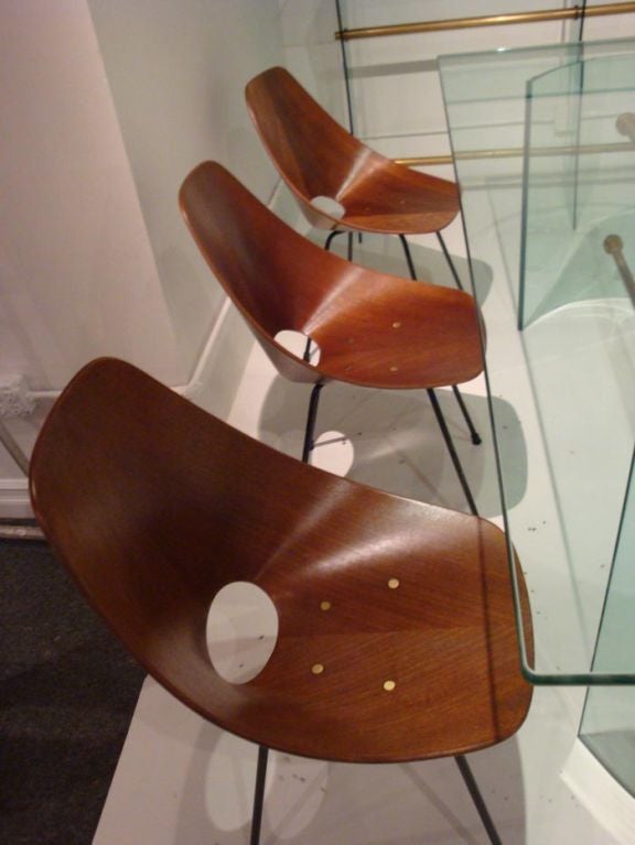 A Set of  Six Dining Chairs by Vittorio Nobili model Medea In Excellent Condition In New York, NY