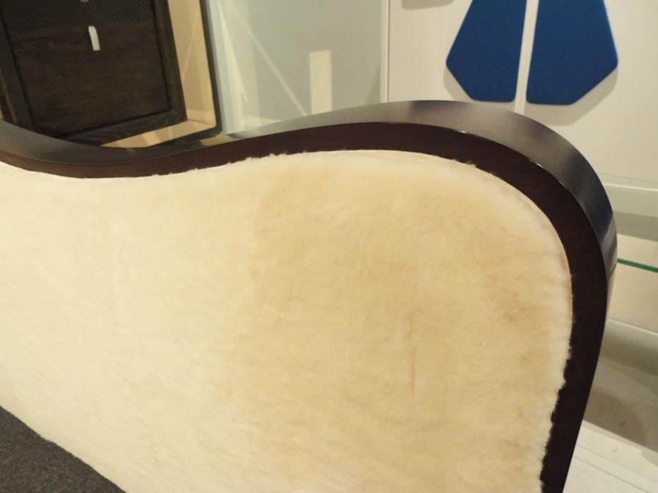 An Upholstered Bed in Shearling by Jean Royere In Excellent Condition For Sale In New York, NY