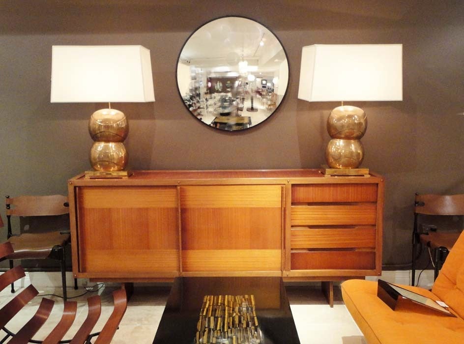 Mid-Century Modern Andre Sornay Private Commission Mid-Century Sideboard in African Mahogany 1959 For Sale