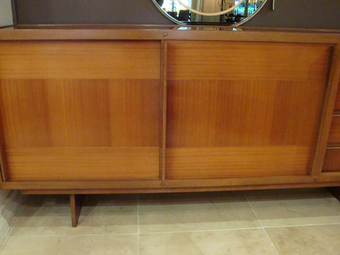 Andre Sornay Private Commission Mid-Century Sideboard in African Mahogany 1959 For Sale 1