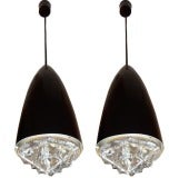 A Pair of Mid Century Pendant Hanging Light Fixtures