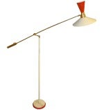 A Brass and Lacquered Metal Floor Lamp by Stilnovo