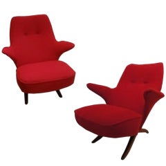 A Pair of Club Chairs, Model "Congo", by Theo Ruth