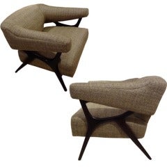 A Pair of Club Chairs by Ward Bennett