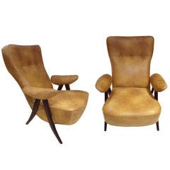 A Pair of Club Chairs, Model "Penguin", by Theo Ruth