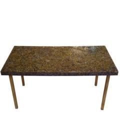 An Occasional Table in Gilt Brass, Resin and Glass