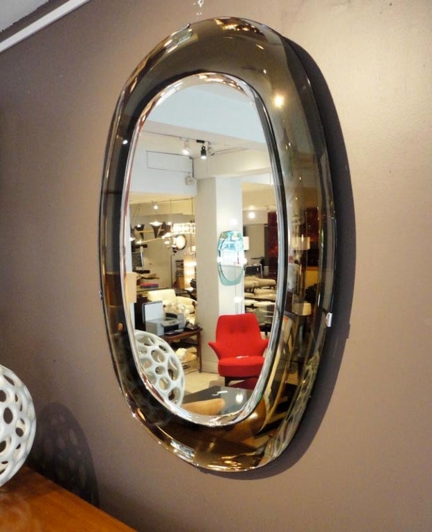 A Large Beveled Wall Mirror