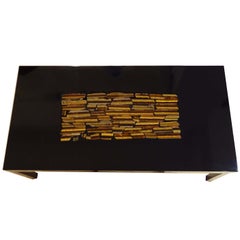 A Cocktail Table with Inlaid Tigerseye by Dresse