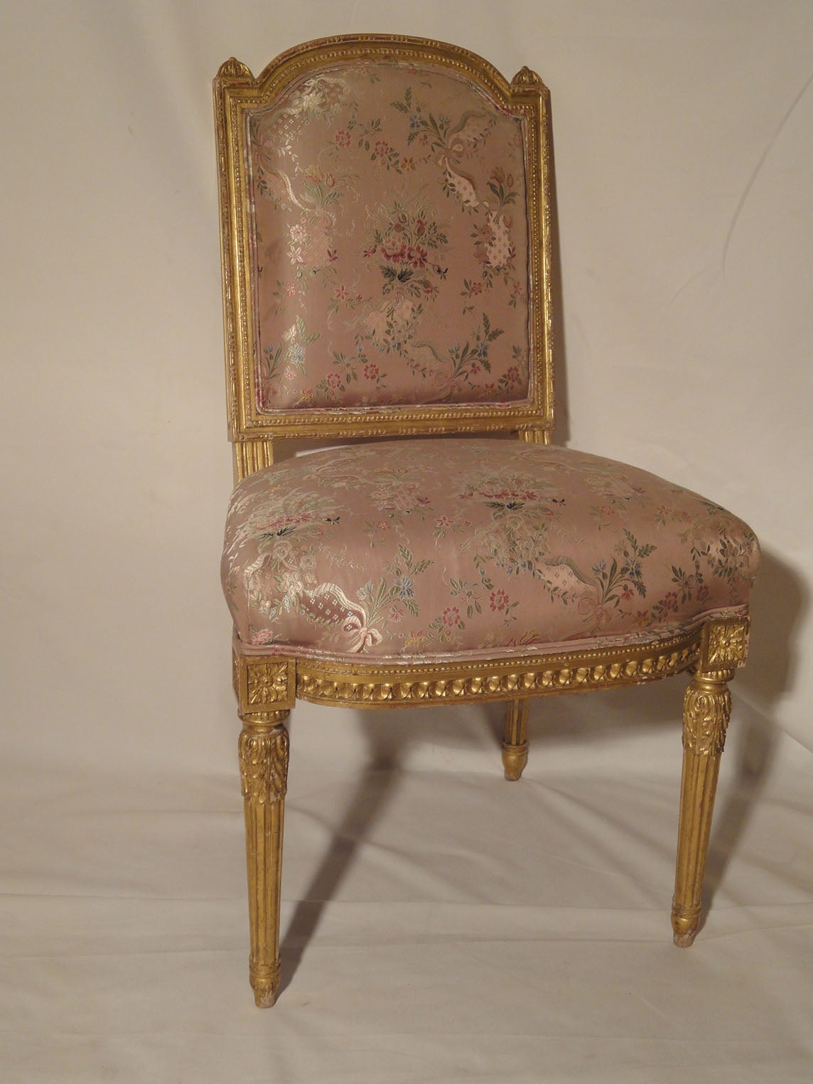 Pair of French Giltwood Side Chairs For Sale