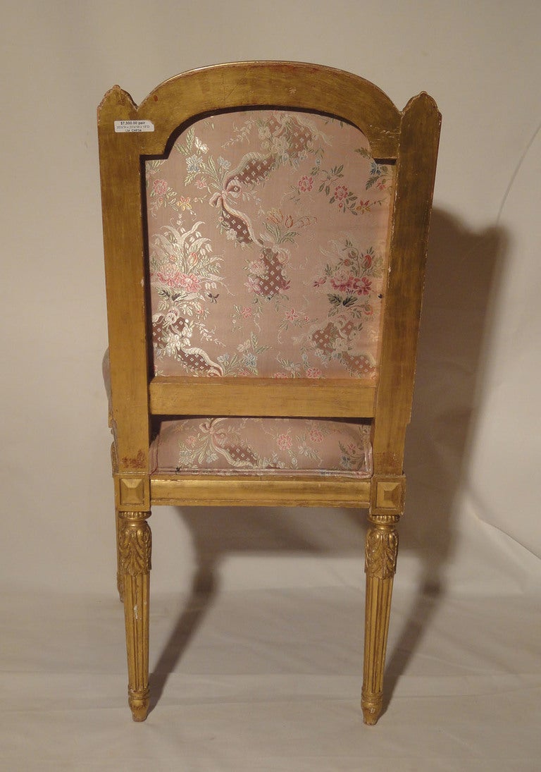 Pair of French Giltwood Side Chairs In Good Condition For Sale In Dallas, TX