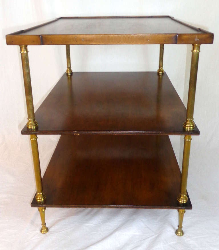 19th Century Mahogany and Brass Three-Tiered Side Table 4