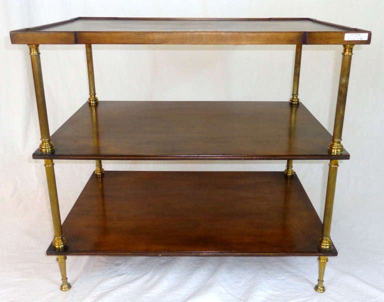 19th Century Mahogany and Brass Three-Tiered Side Table 5