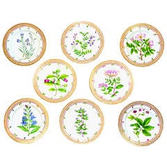 Set of Eight 20th Century Flora Danica Plates
