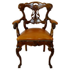 19th Century Portuguese Wooden Armchair