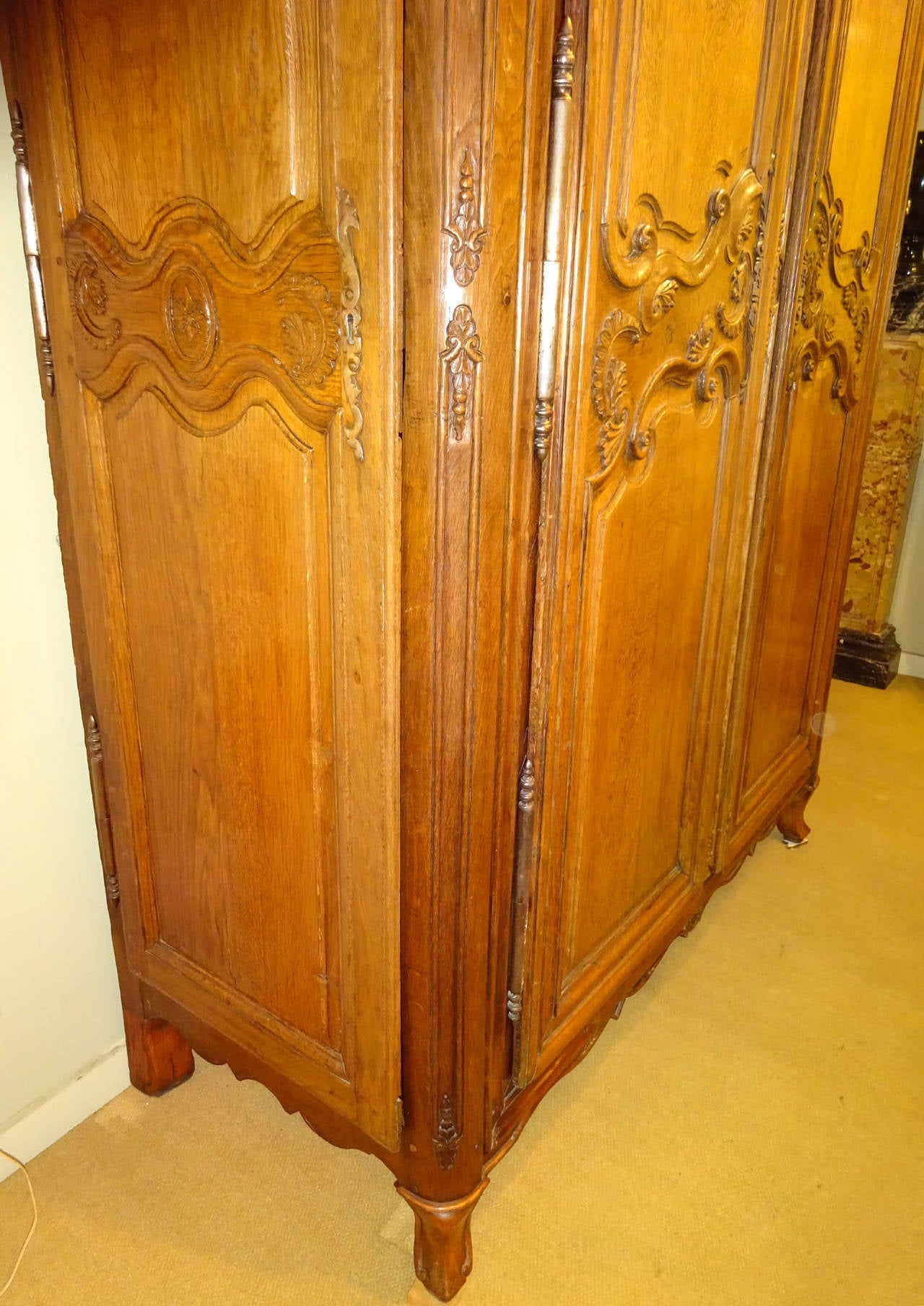 18th Century and Earlier 18th Century French Large Oak Armoire or Gun Cabinet