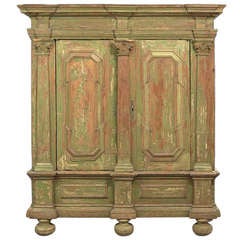 Antique Late 18th c. Dutch Polychrome Cabinet