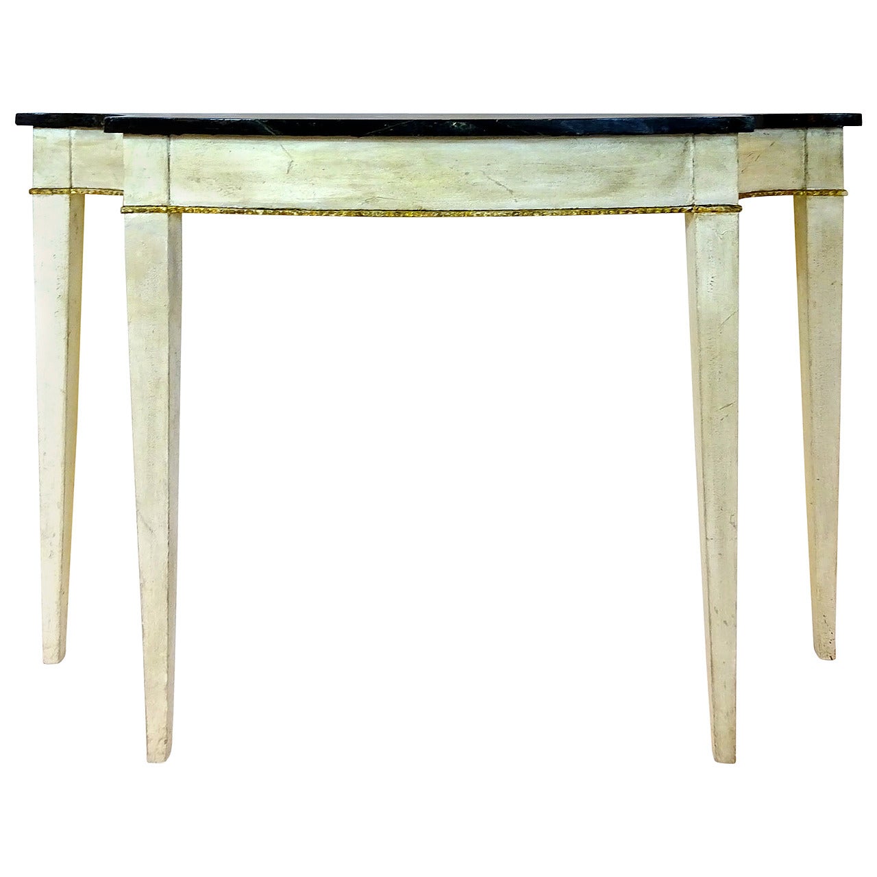 Mid-20th Century Painted Console with Faux Brown Marble Top