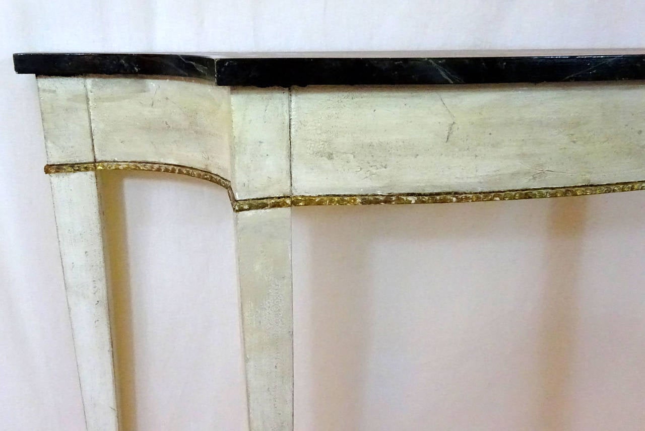 Mid-20th Century Painted Console with Faux Brown Marble Top 3