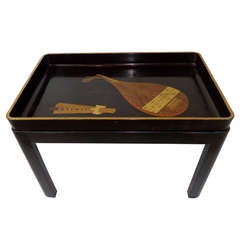 19th Century Japanese Lacquered and Inlaid Tray Table