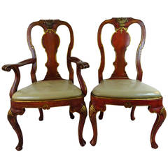 Set of 16 Dutch Queen Anne Style Dining Chairs