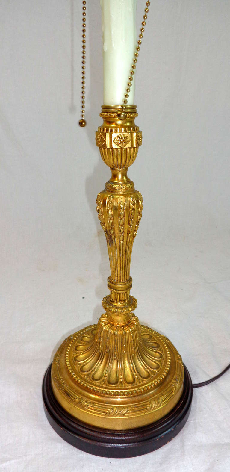 19th c. Louis XVI Style Bronze Doré Lamp For Sale 1