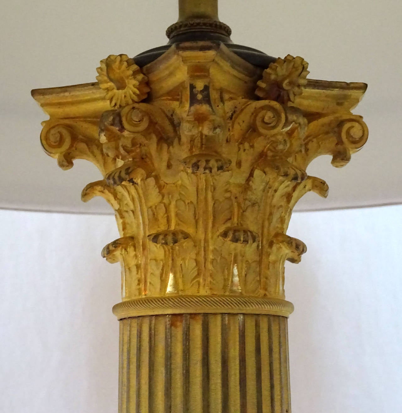 French 19th Century Empire Column Lamp For Sale