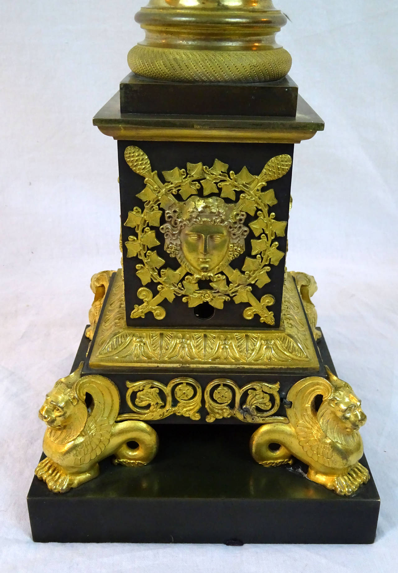 19th Century Empire Column Lamp For Sale 3