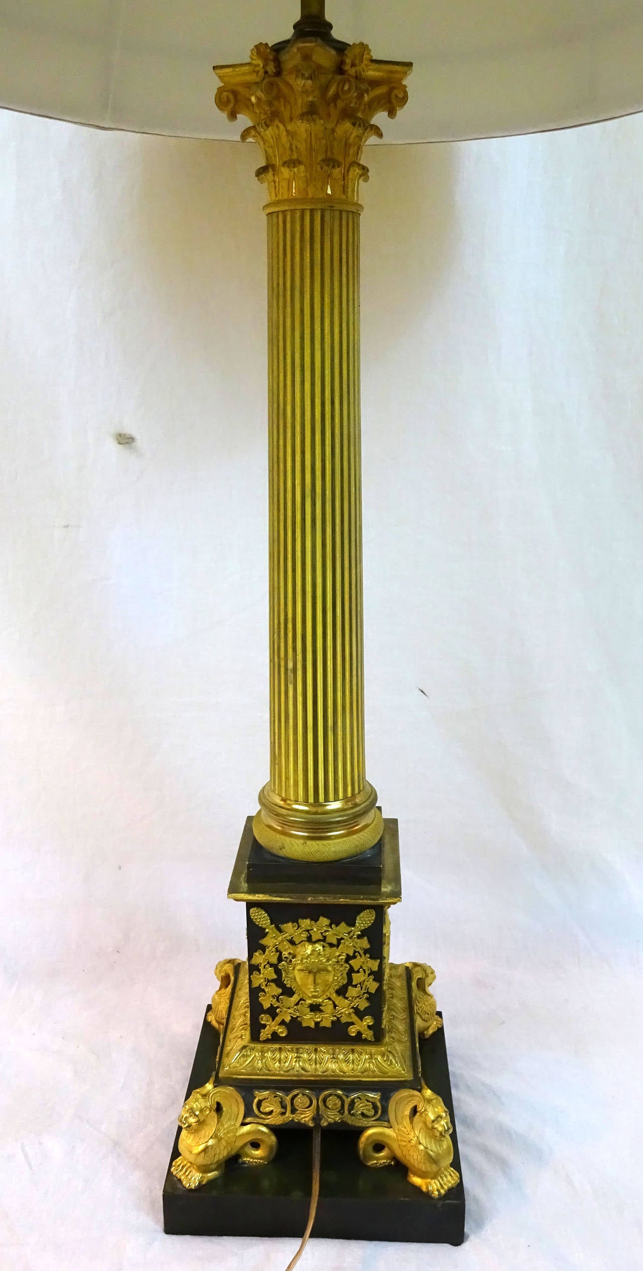 19th Century Empire Column Lamp For Sale 5