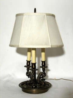 Bronze 3-Light Lamp with Dolphins