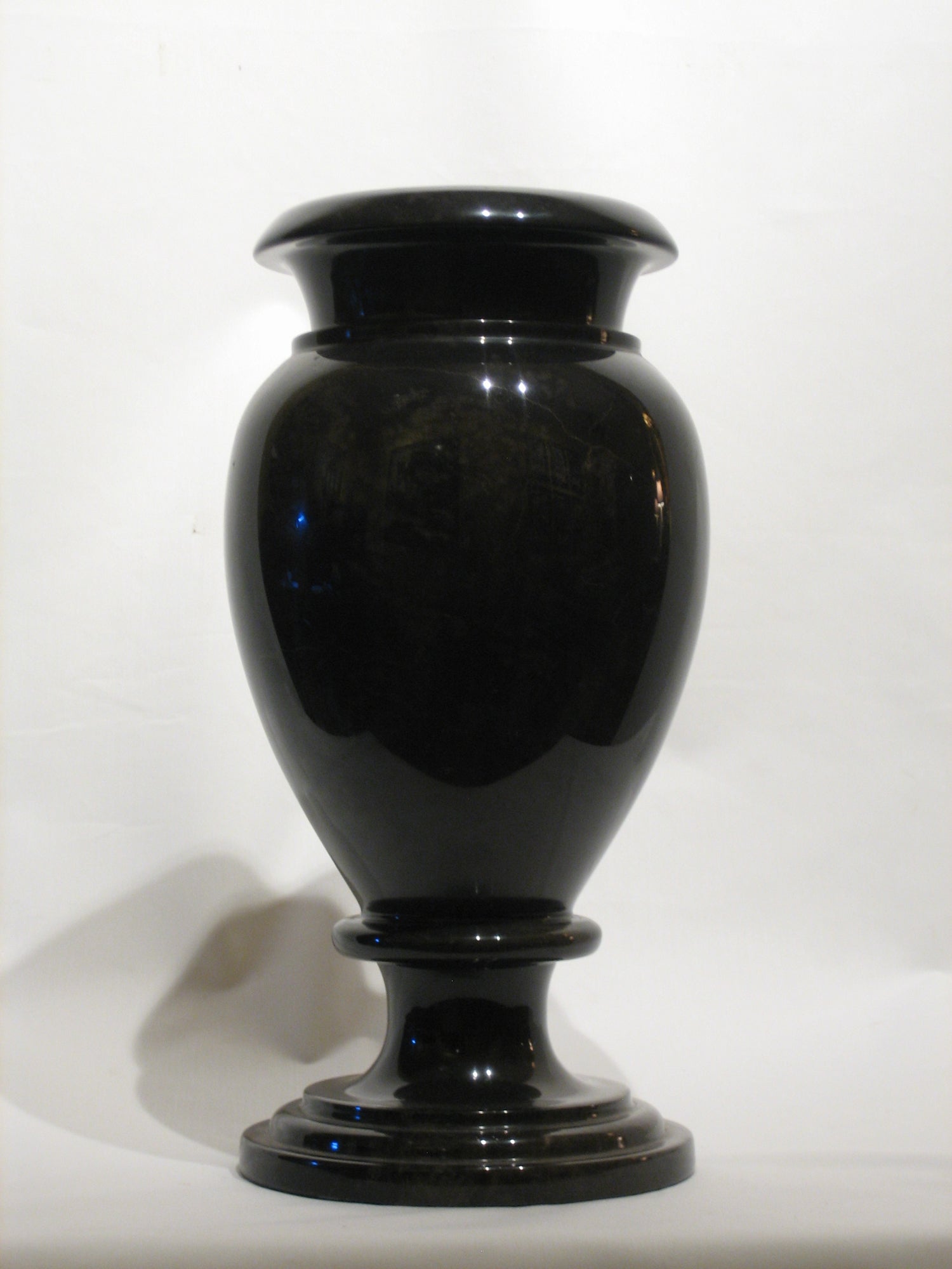 Heavy Black Granite Vase For Sale