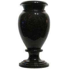 Heavy Black Granite Vase