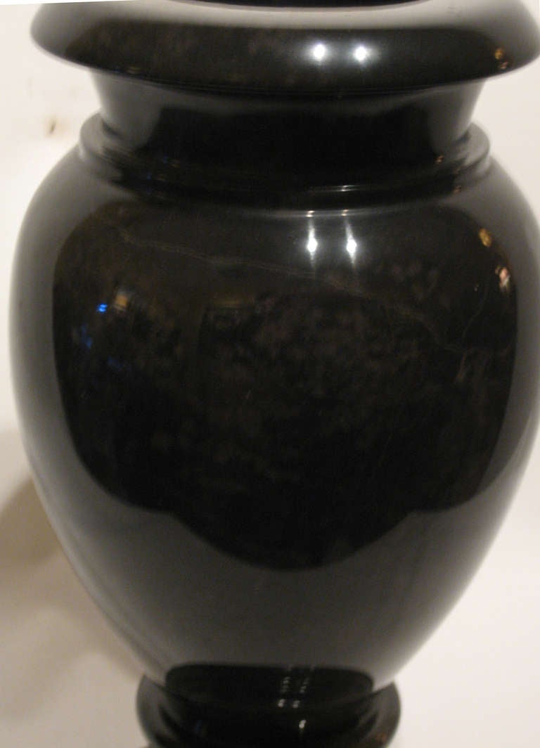 Heavy Black Granite Vase For Sale 2